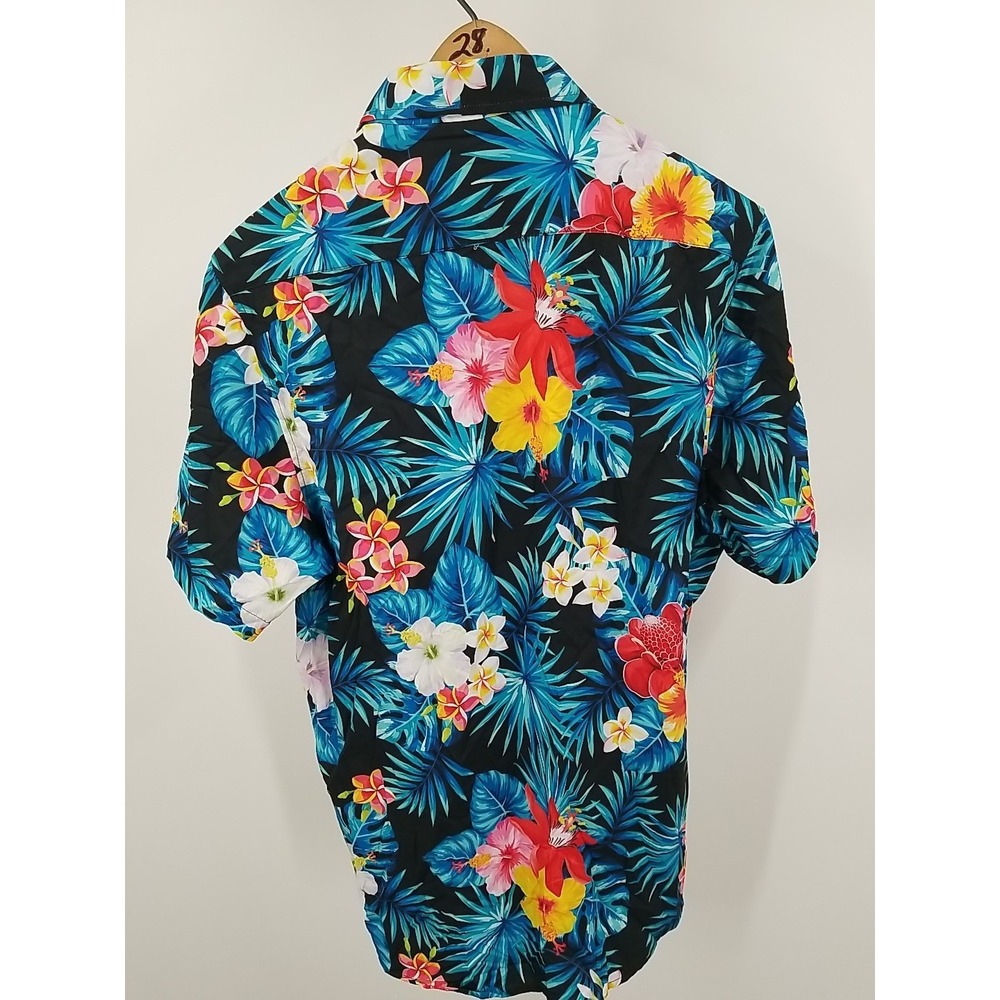 Euow Hawaiian Shirt Mens Floral Short Sleeve Button Up‎ Medium - Picture 8 of 8